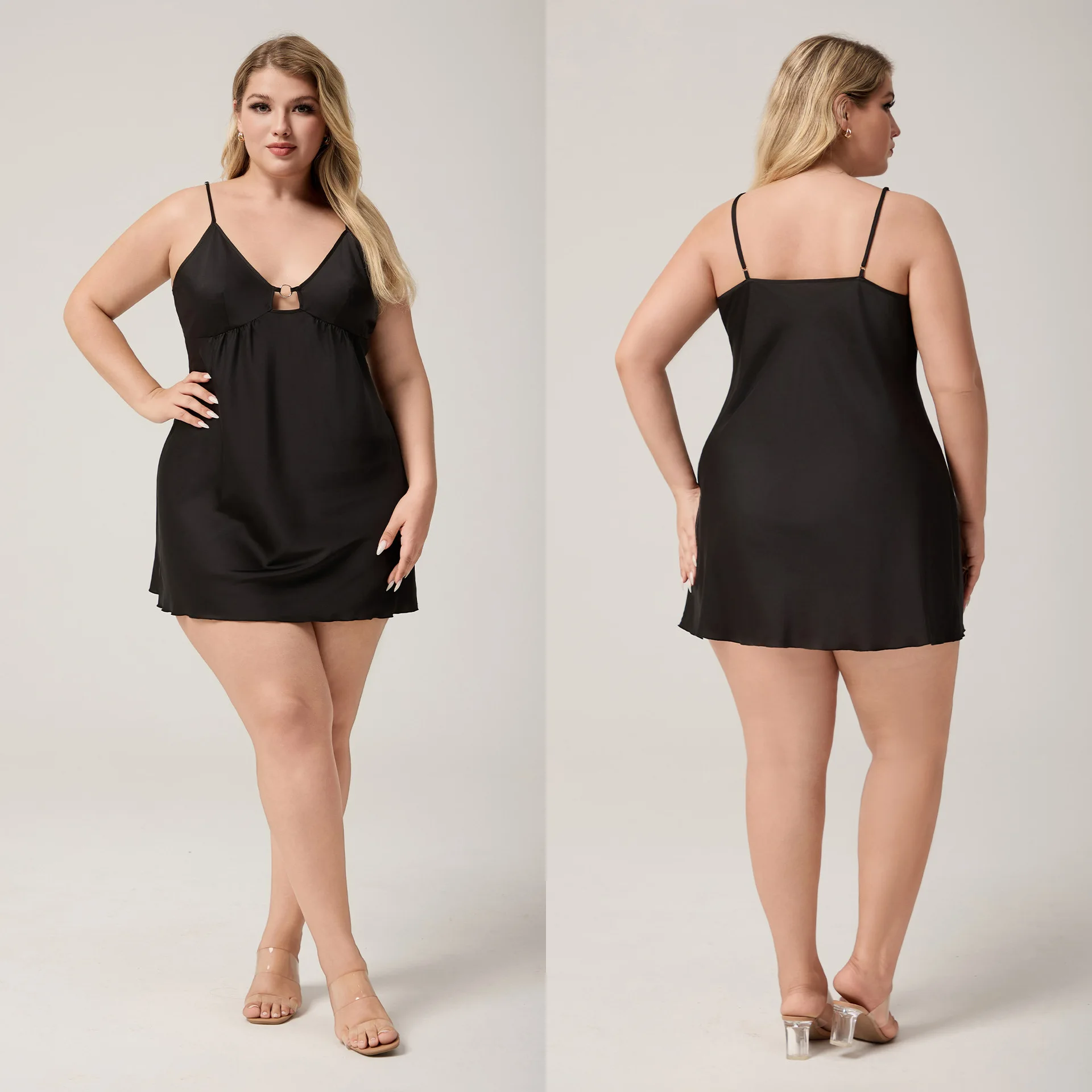 Plus Size Black Ice Silk Satin Women Nightgown V Neck Female Sleepwear Sleeveless Summer Nightwear Homwear
Plus Size Black Ice Silk Satin Women Nightgown V Neck Female Sleepwear Sleeveless Summer Nightwear Homwear