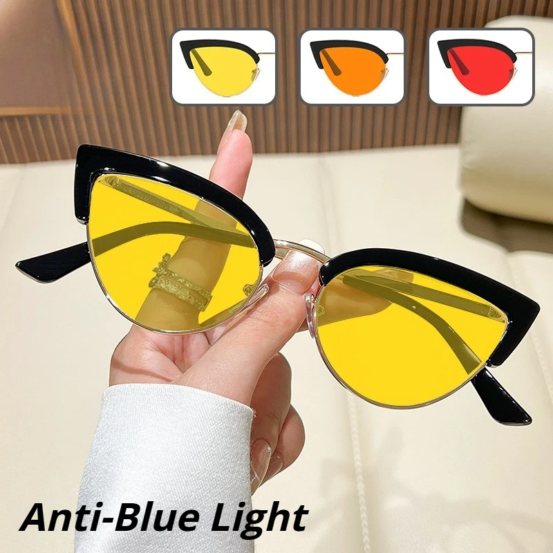 Fashion Cat-Eye Anti-Blue Light Night Vision Glasses Unisex Specialized Eye Protection for Smartphone Computer and Gaming Use
Fashion Cat-Eye Anti-Blue Light Night Vision Glasses Unisex Specialized Eye Protection for Smartphone Computer and Gaming Use