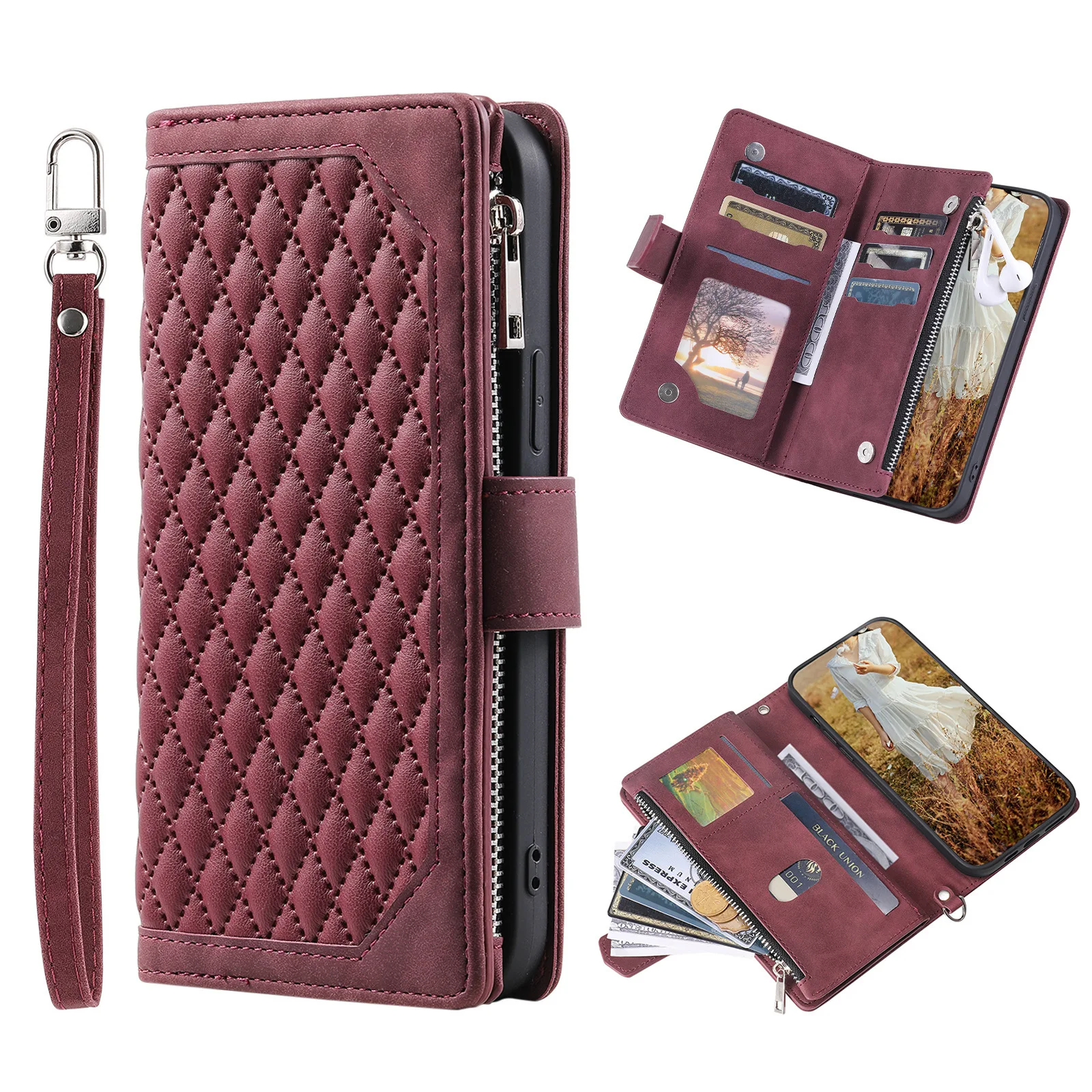 Multi 6 Cards Checkered Leather Zipper Wallet Case for Redmi K80 Pro K70 K70E K60 K60E K50 K50i K40 Crossbody Lanyard Flip Cover
Multi 6 Cards Checkered Leather Zipper Wallet Case for Redmi K80 Pro K70 K70E K60 K60E K50 K50i K40 Crossbody Lanyard Flip Cover