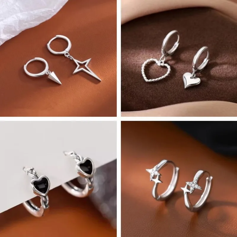 MIOKOACY 925 Sterling Silver Cross Heart Hoop Earrings Retro Light Luxury Stars Earring Prevent Allergy Exquisite Jewelry Gift
MIOKOACY 925 Sterling Silver Cross Heart Hoop Earrings Retro Light Luxury Stars Earring Prevent Allergy Exquisite Jewelry Gift