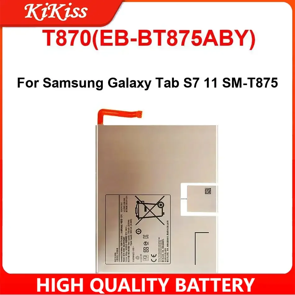 T870(EB-BT875ABY) High Capacity Safety Tablet Battery For Samsung Galaxy Tab S7 11 SM-T875
T870(EB-BT875ABY) High Capacity Safety Tablet Battery For Samsung Galaxy Tab S7 11 SM-T875