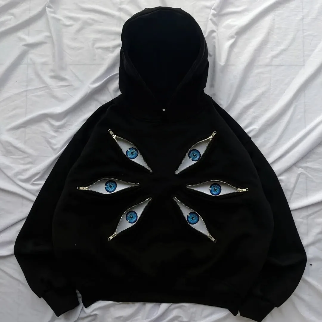 Y2k Long Sleeved Pullover Hoodies Dark Gothic Anime Harajuku Eyes Zipper Sweatshirt Vintage Streetwear Hip Hop Gothic Outfit New
Y2k Long Sleeved Pullover Hoodies Dark Gothic Anime Harajuku Eyes Zipper Sweatshirt Vintage Streetwear Hip Hop Gothic Outfit New
