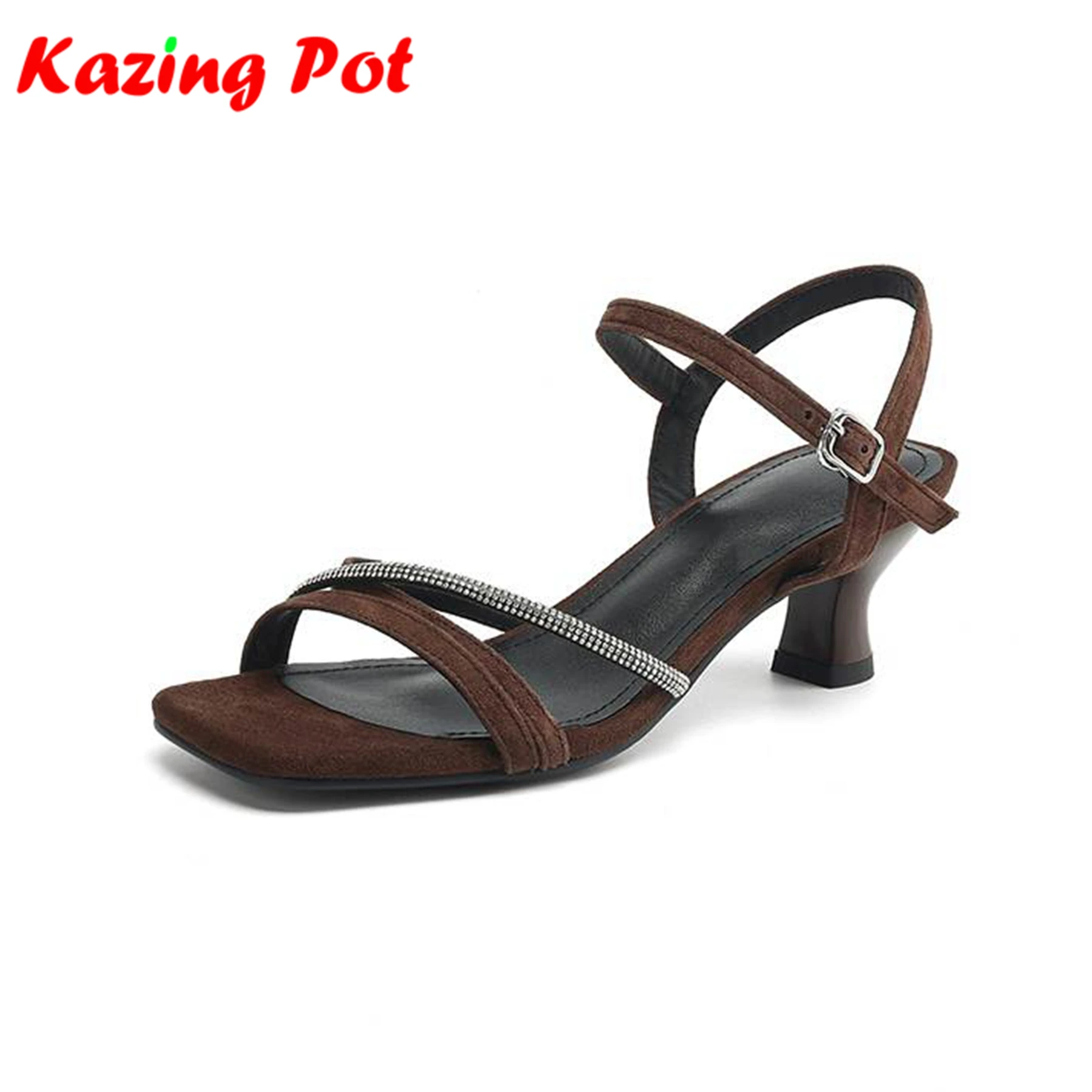 Krazing Pot Suede 34-42 Sheepskin Peep Toe Med Heels Business Elegant Summer Shoes Crystal-studded Brand Concise Women Sandals
Krazing Pot Suede 34-42 Sheepskin Peep Toe Med Heels Business Elegant Summer Shoes Crystal-studded Brand Concise Women Sandals