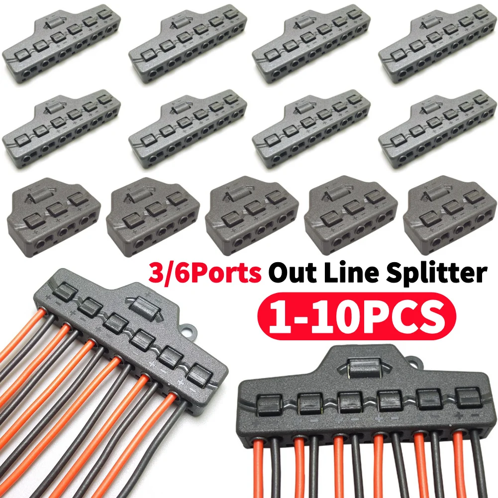 10Pcs Railway Train Port Sharing Box 3/6 Distribution Ports Out Line Splitter Quick Connect For LED Lighting Terminal Block
10Pcs Railway Train Port Sharing Box 3/6 Distribution Ports Out Line Splitter Quick Connect For LED Lighting Terminal Block