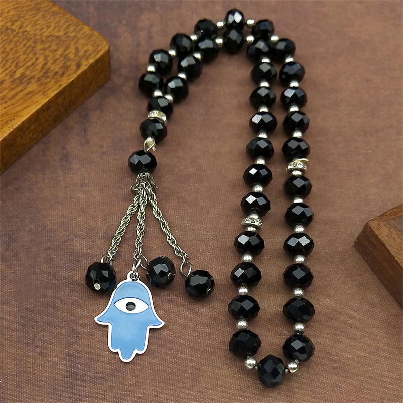 Turkey Eye Blue Hamsa Fatima Hand Car Pendant for Women Men Stainless Steel Lucky 33 Pary Beads Chain Protection Jewelry Gift
Turkey Eye Blue Hamsa Fatima Hand Car Pendant for Women Men Stainless Steel Lucky 33 Pary Beads Chain Protection Jewelry Gift