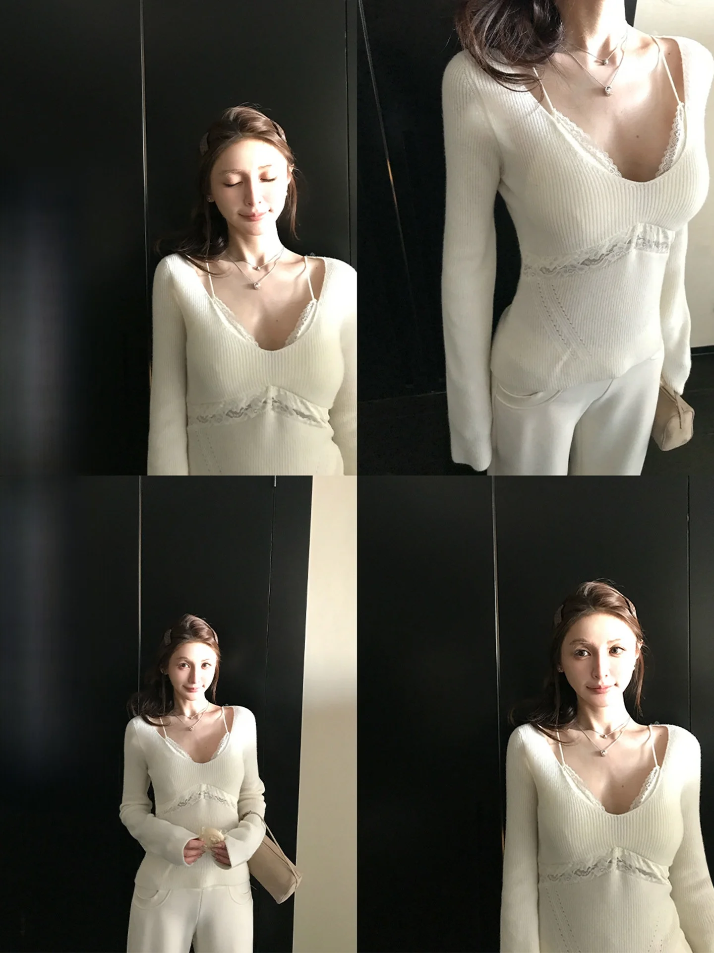 Skk Store Winter High Quali Pure Desire Sle Women's Knitted Sweater with Built-in Chest Pad Fake Two-Piece Woolen Top
Skk Store Winter High Quali Pure Desire Sle Women's Knitted Sweater with Built-in Chest Pad Fake Two-Piece Woolen Top