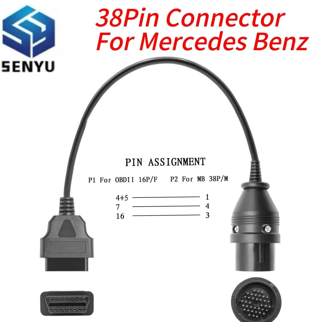 Высококачественный диагностический адаптер OBD2 (38-контактный) для Mercedes, переходник с 38-контактного разъема на 16-контактный, удлинительный кабель OBD 38-контактный для Benz, автомобильный инструмент.
Высококачественный диагностический адаптер OBD2 (38-контактный) для Mercedes, переходник с 38-контактного разъема на 16-контактный, удлинительный кабель OBD 38-контактный для Benz, автомобильный инструмент.