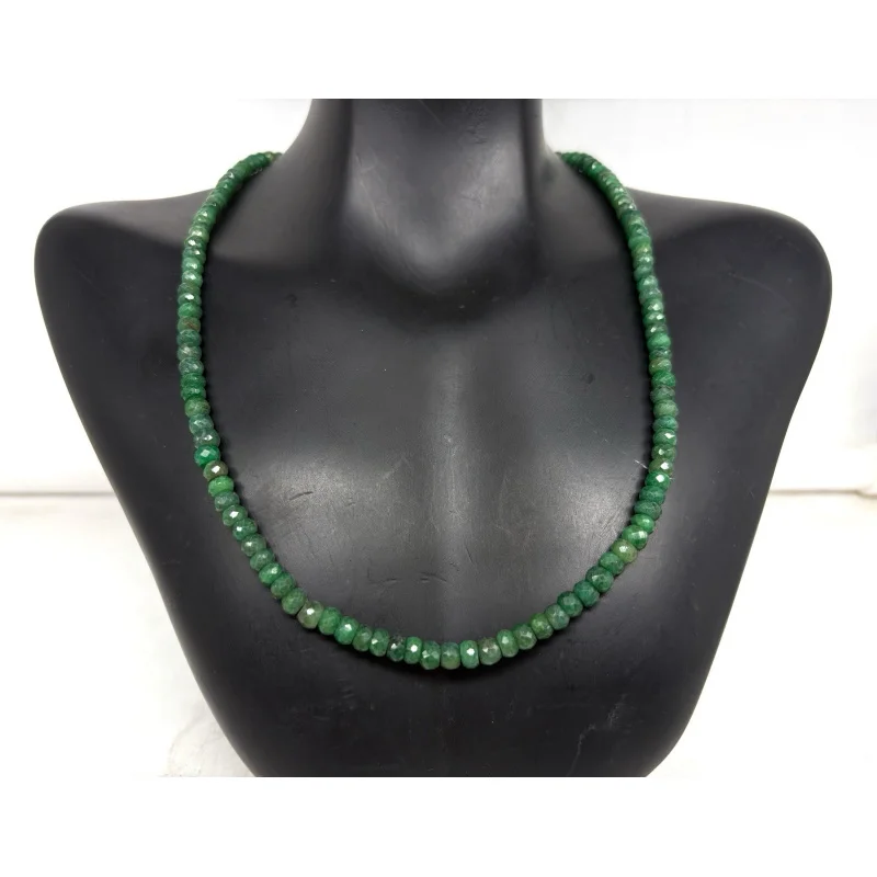 Beryl Emerald Necklace 20” 4–5mm Faceted Beads with Sterling Silver Clasp
Beryl Emerald Necklace 20” 4–5mm Faceted Beads with Sterling Silver Clasp