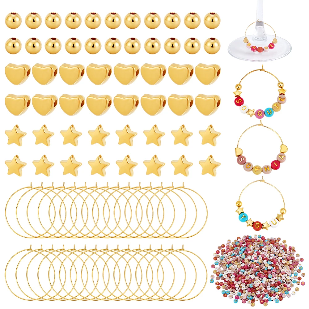 DIY Wine Glass Charms Kits including 316 Surgical Stainless Steel Hoop Earring Findings Acrylic Beads and CCB Plastic Beads
DIY Wine Glass Charms Kits including 316 Surgical Stainless Steel Hoop Earring Findings Acrylic Beads and CCB Plastic Beads