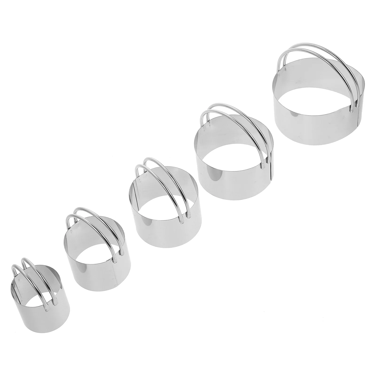 5 Pcs 5-piece Set of Mousse Rings Round Pastry Cutters Cake Bread Mold Biscuits Cookie Stainless Steel Metal Molds Candy Making
5 Pcs 5-piece Set of Mousse Rings Round Pastry Cutters Cake Bread Mold Biscuits Cookie Stainless Steel Metal Molds Candy Making