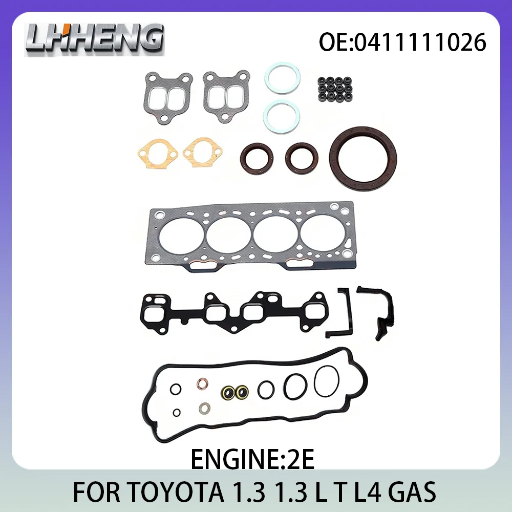 Engine Full Overhaul Gasket Kit Rebuild Set For TOYOTA COROLLA STARLET 0411111026 50251900 1.3L 1.3 L T L4 GAS 2E 1996-2001 
Engine Full Overhaul Gasket Kit Rebuild Set For TOYOTA COROLLA STARLET 0411111026 50251900 1.3L 1.3 L T L4 GAS 2E 1996-2001
