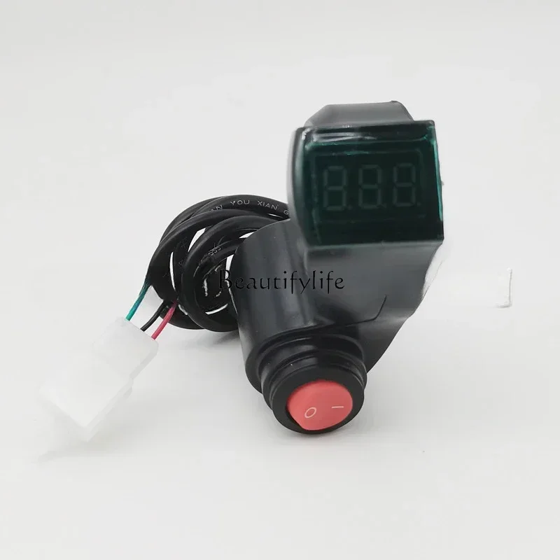 Blue screen + switch digital voltage display 0-99V universal electric vehicle handle
Blue screen + switch digital voltage display 0-99V universal electric vehicle handle