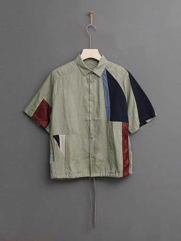 Summer New Loose Casual Men's ort Sve irt Color Blo Splicing Strong Recommendation Guangzhou High Goods Youth Faion
Summer New Loose Casual Men's ort Sve irt Color Blo Splicing Strong Recommendation Guangzhou High Goods Youth Faion