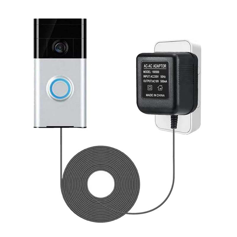 ABRS-4X AC Doorbell Power Adapter, 18V 500MA Doorbell Transformer, 10M Cable, Compatible Ring Doorbell,Video Doorbell EU Plug
ABRS-4X AC Doorbell Power Adapter, 18V 500MA Doorbell Transformer, 10M Cable, Compatible Ring Doorbell,Video Doorbell EU Plug