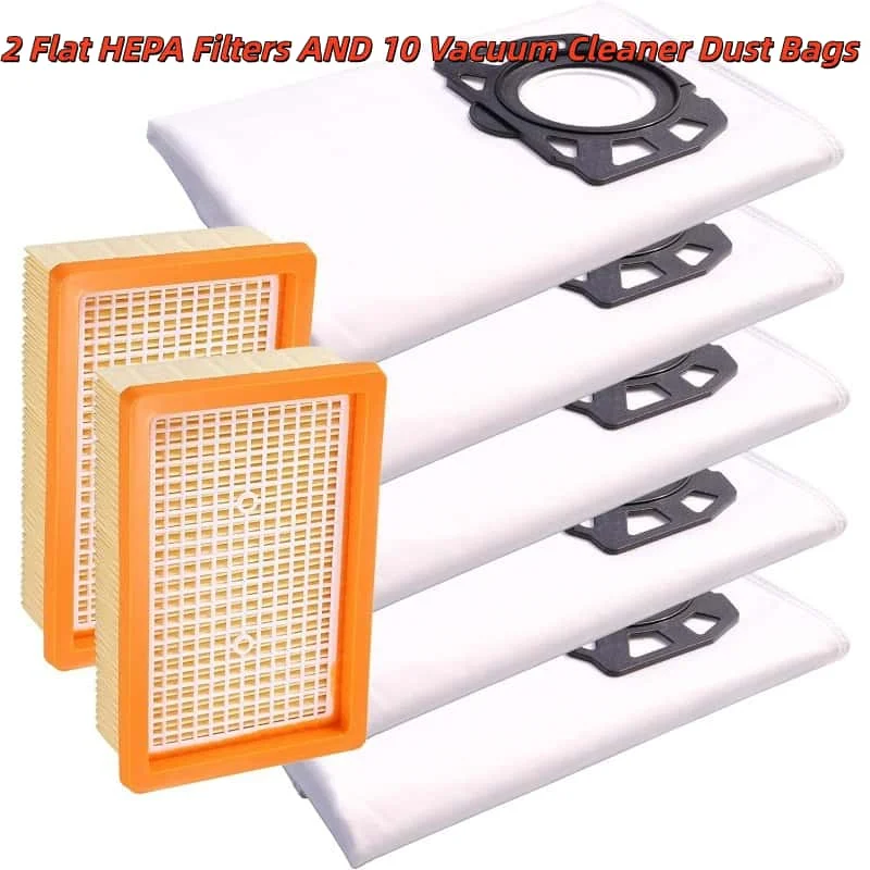 2 HEPA Filters & 10 Dust Bags Kit Compatible with Karcher WD4 WD5 WD6 MV4 MV5 MV6 Vacuums
2 HEPA Filters & 10 Dust Bags Kit Compatible with Karcher WD4 WD5 WD6 MV4 MV5 MV6 Vacuums