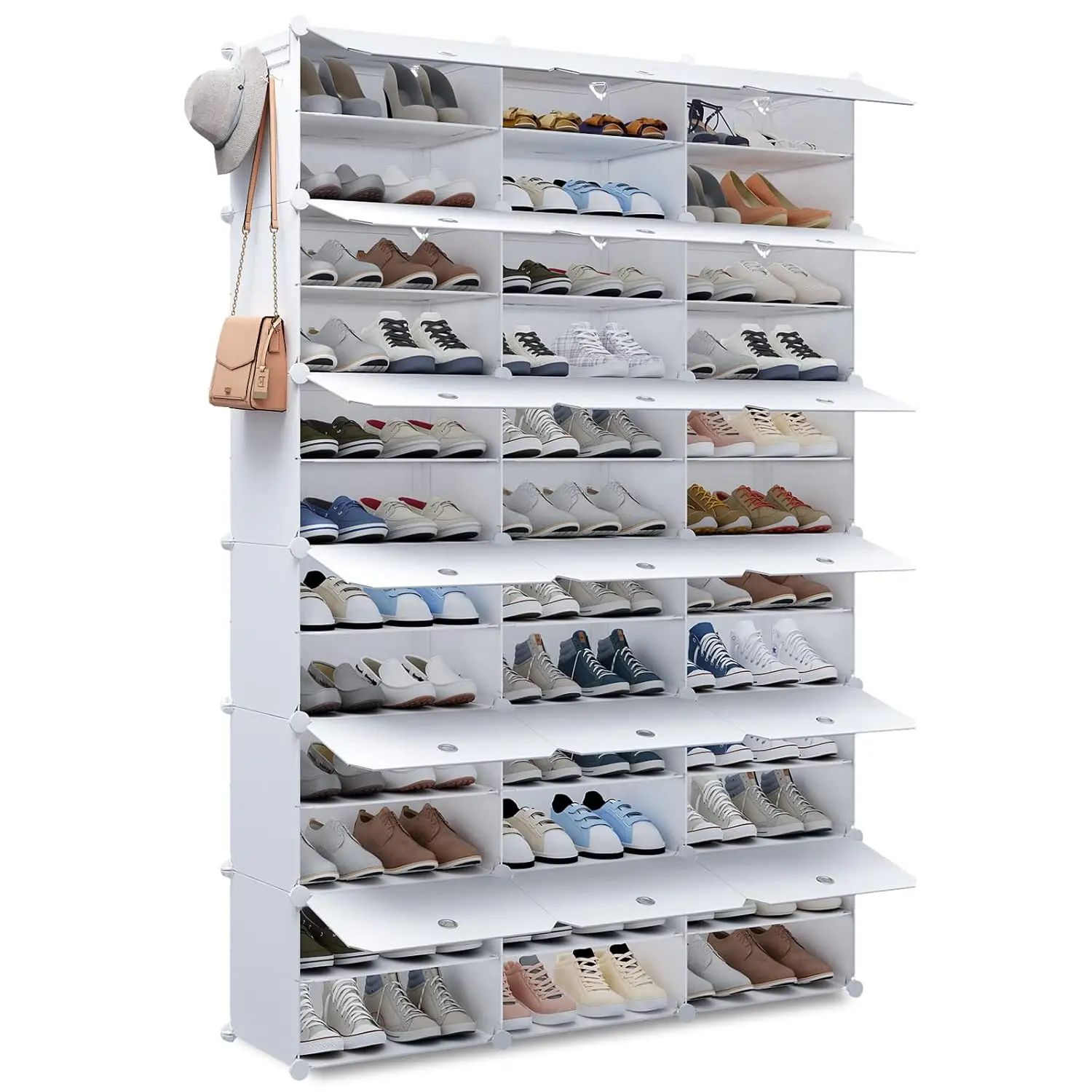 Portable Shoe Rack Organizer 36 Grids Tower Shelf Storage Cabinet Stand Expandable for Heels, Boots, Slippers, White, Customized
Portable Shoe Rack Organizer 36 Grids Tower Shelf Storage Cabinet Stand Expandable for Heels, Boots, Slippers, White, Customized