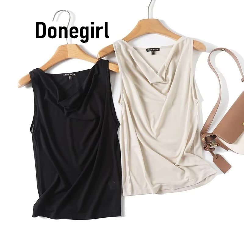 Donegirl, женская новинка 2025, модная тонкая универсальная футболка без рукавов с распашным воротником, топ в стиле ретро, женская футболка в стиле интерьера, шикарная скацзи
Donegirl, женская новинка 2025, модная тонкая универсальная футболка без рукавов с распашным воротником, топ в стиле ретро, женская футболка в стиле интерьера, шикарная скацзи