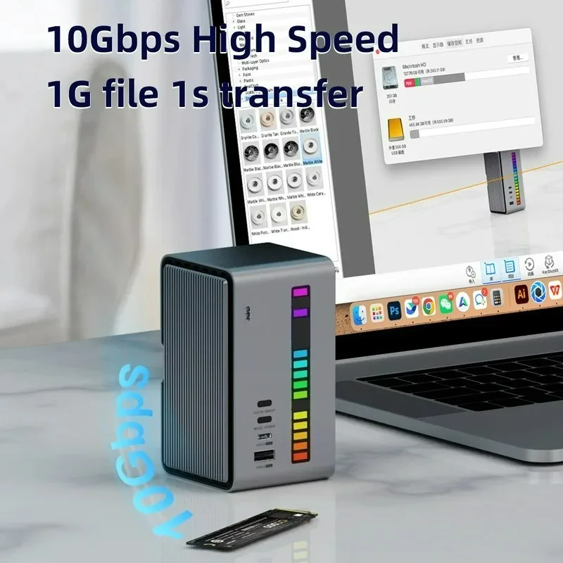 Корпус для жесткого диска M.2 с док-станцией USB-C, адаптер для Thunderbolt 3/4, бокс для SSD
Корпус для жесткого диска M.2 с док-станцией USB-C, адаптер для Thunderbolt 3/4, бокс для SSD