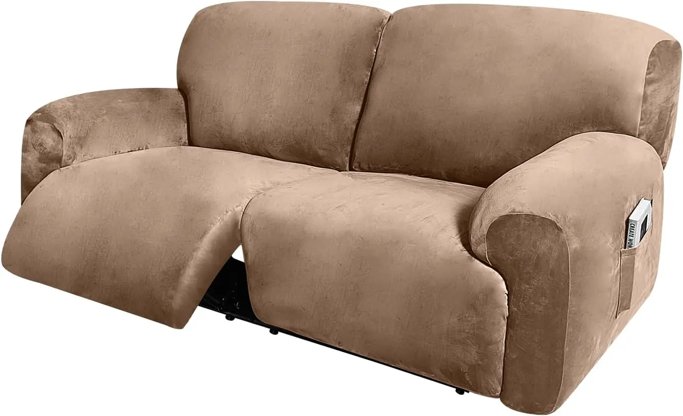 Extra Wide Reclining 2-Seater Sofa Cover for 75-100 inch, Velvet Stretch Slipcover Set of 6, Soft Washable (Sand)
Extra Wide Reclining 2-Seater Sofa Cover for 75-100 inch, Velvet Stretch Slipcover Set of 6, Soft Washable (Sand)