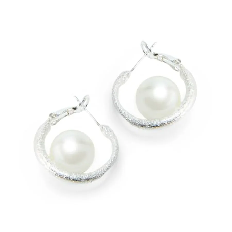 925 Sterling Silver Pearl Hoop Earrings for Women Hypoallergenic Chunky Circle Drops, Bright Dangle Earring Silver Jewelry Gift
925 Sterling Silver Pearl Hoop Earrings for Women Hypoallergenic Chunky Circle Drops, Bright Dangle Earring Silver Jewelry Gift