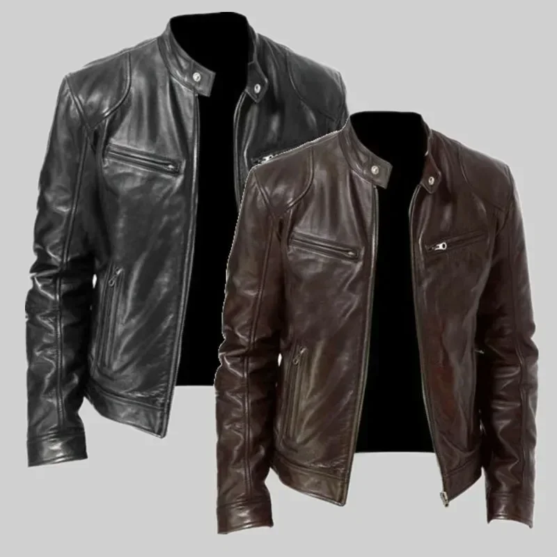 Slim Fit Stand Collar PU Jacket Male Anti-wind Motorcycle Lapel Diagonal Zipper Jackets 2024 Spring Mens Fashion Leather Jacket
Slim Fit Stand Collar PU Jacket Male Anti-wind Motorcycle Lapel Diagonal Zipper Jackets 2024 Spring Mens Fashion Leather Jacket