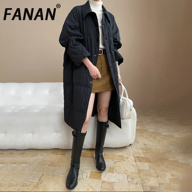 FANAN, черные толстые теплые хлопковые пальто для женщин, однобортная офисная женская парка с лацканами, длинная верхняя одежда на открытом воздухе, новинка зимы 2025, новинка
FANAN, черные толстые теплые хлопковые пальто для женщин, однобортная офисная женская парка с лацканами, длинная верхняя одежда на открытом воздухе, новинка зимы 2025, новинка