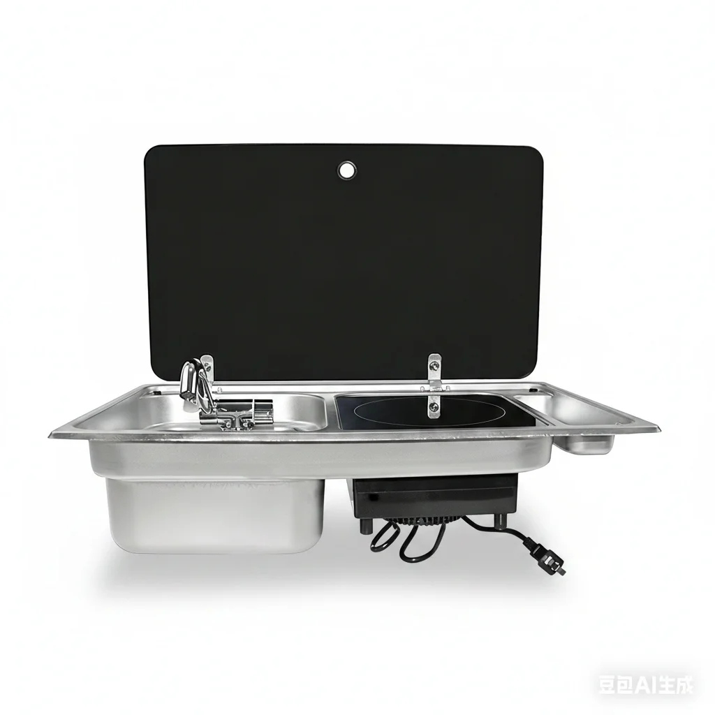 RV Induction Cooktop with Stainless Steel Sink, 220V Induction Cooker, 550x350x160mm, for Camper Van Motorhome Caravan
RV Induction Cooktop with Stainless Steel Sink, 220V Induction Cooker, 550x350x160mm, for Camper Van Motorhome Caravan