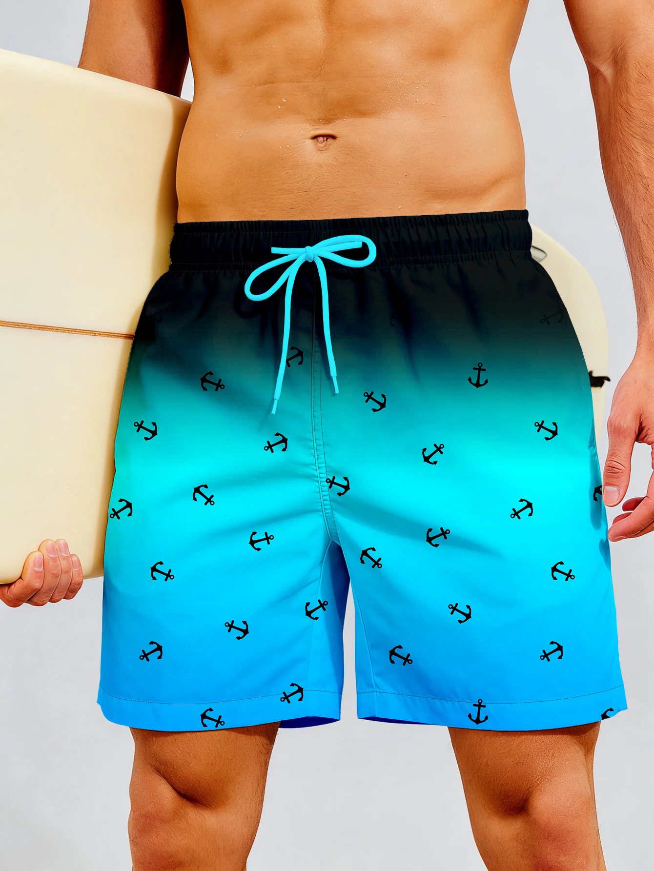 Men's Fashion Anchor Print Gradient Swim Trunks with Inner Mesh Beach Pants, Perfect for Beach Holidays
Men's Fashion Anchor Print Gradient Swim Trunks with Inner Mesh Beach Pants, Perfect for Beach Holidays
