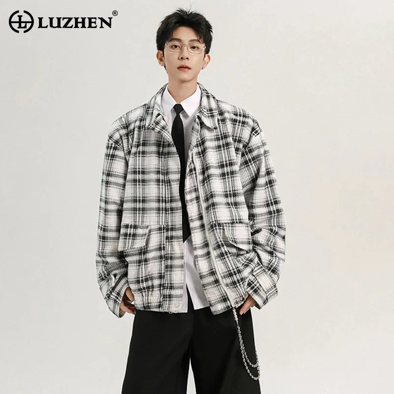 Мужской пиджак LUZHEN New Loose 2025: модный, свободный, с принтом в клетку, осенний, оригинальный, элегантный, в корейском стиле, повседневный, JY6063
Мужской пиджак LUZHEN New Loose 2025: модный, свободный, с принтом в клетку, осенний, оригинальный, элегантный, в корейском стиле, повседневный, JY6063