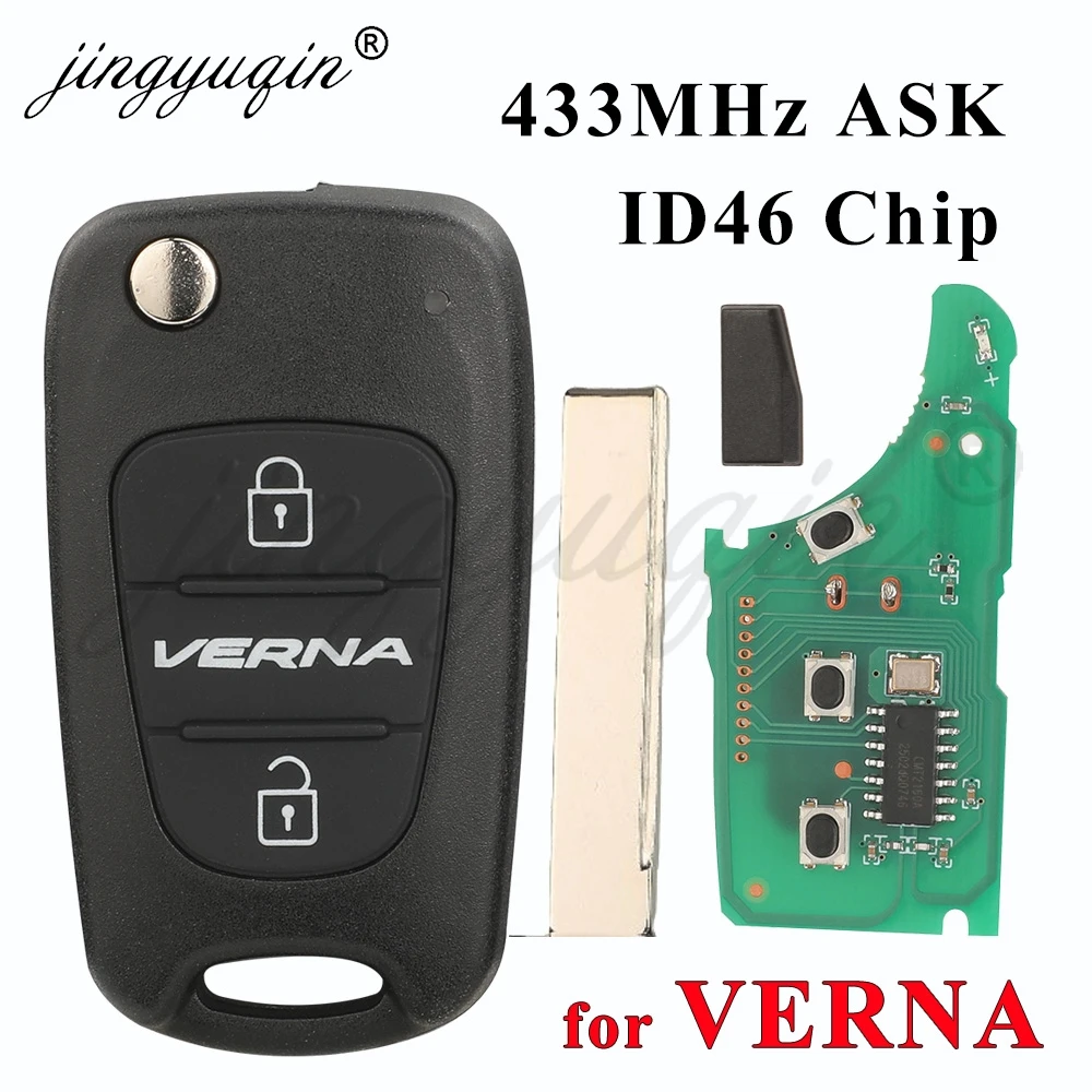 Автомобильный ключ-брелок Jingyuqin с выкидной кнопкой для Hyundai Verna 2011-2013, Reina, IX35, 433 МГц, ASK, чип ID46, замена автоключа
Автомобильный ключ-брелок Jingyuqin с выкидной кнопкой для Hyundai Verna 2011-2013, Reina, IX35, 433 МГц, ASK, чип ID46, замена автоключа