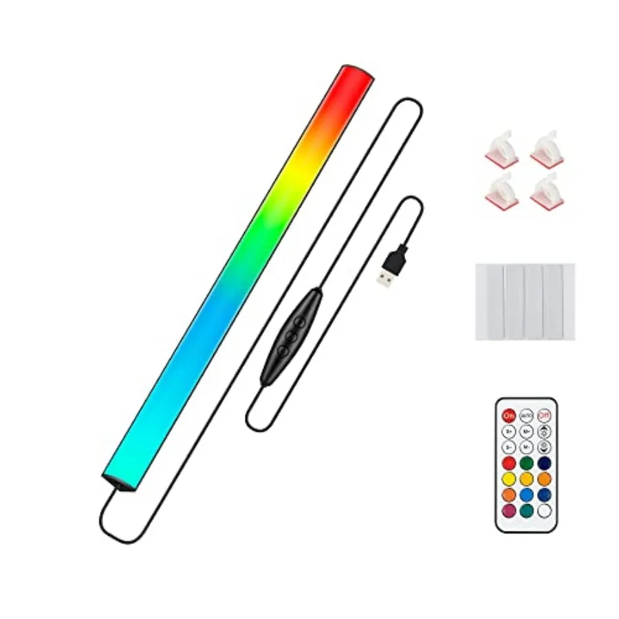 Under Monitor RGB Light Bar, LED Light for Desk Gaming Setup, USB Powered Keyboard Light, 5V, 353 Color Change Modes, Wireless
Under Monitor RGB Light Bar, LED Light for Desk Gaming Setup, USB Powered Keyboard Light, 5V, 353 Color Change Modes, Wireless