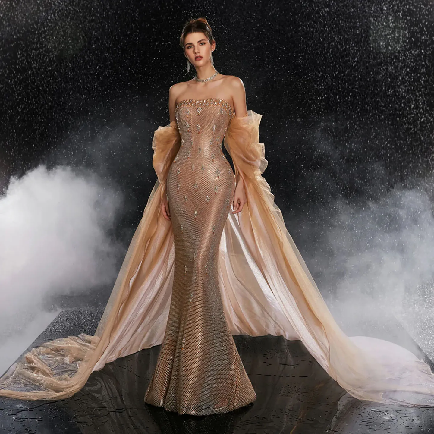 Eshault&bridal Elegant Dubai Arabic Evening Gown Beaded Mermaid Puff Sleeve Formal Prom Wedding Party Dress for Women Cusomzied
Eshault&bridal Elegant Dubai Arabic Evening Gown Beaded Mermaid Puff Sleeve Formal Prom Wedding Party Dress for Women Cusomzied