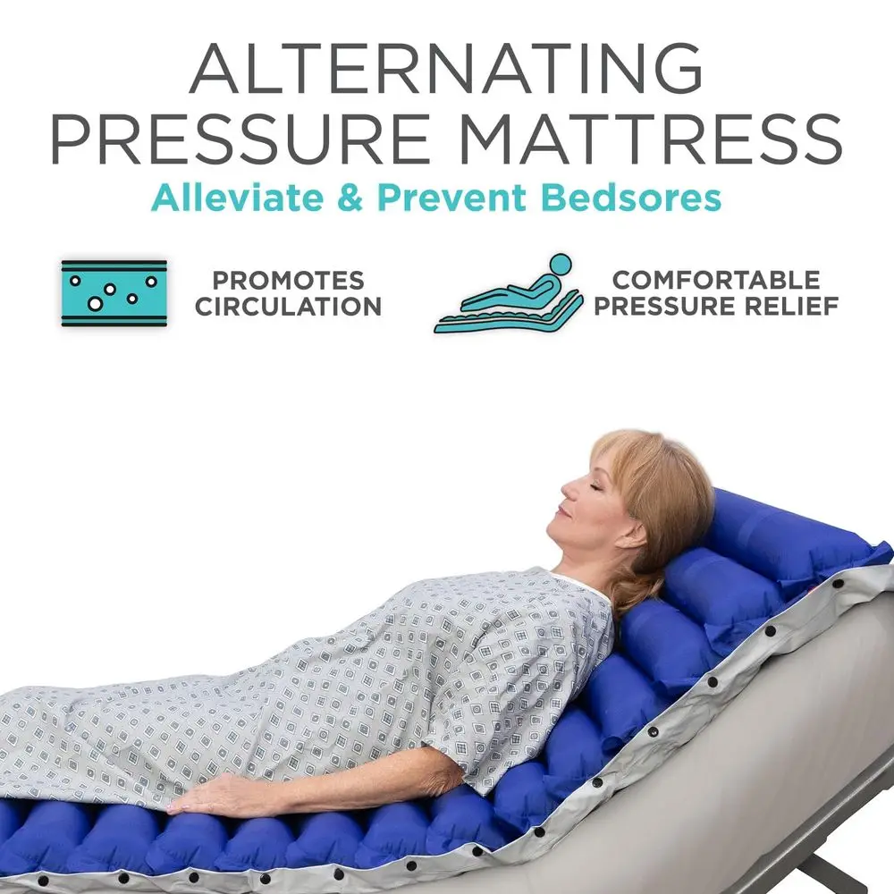 5 Alternating Pressure Mattress Air Topper Pad for Bed Sore, Ulcer Prevention, Bedridden Treatment Inflatable, Quiet Alternativ
5 Alternating Pressure Mattress Air Topper Pad for Bed Sore, Ulcer Prevention, Bedridden Treatment Inflatable, Quiet Alternativ