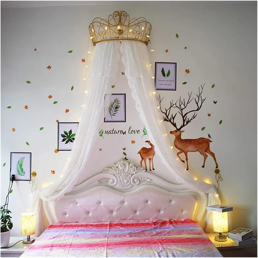 Canopy Bed Frame,Mosquito Net for Bed,Princess Canopy Bed Court Mosquito Net White Lace iffon Bed Curtain Decorative Drapery Met
Canopy Bed Frame,Mosquito Net for Bed,Princess Canopy Bed Court Mosquito Net White Lace iffon Bed Curtain Decorative Drapery Met