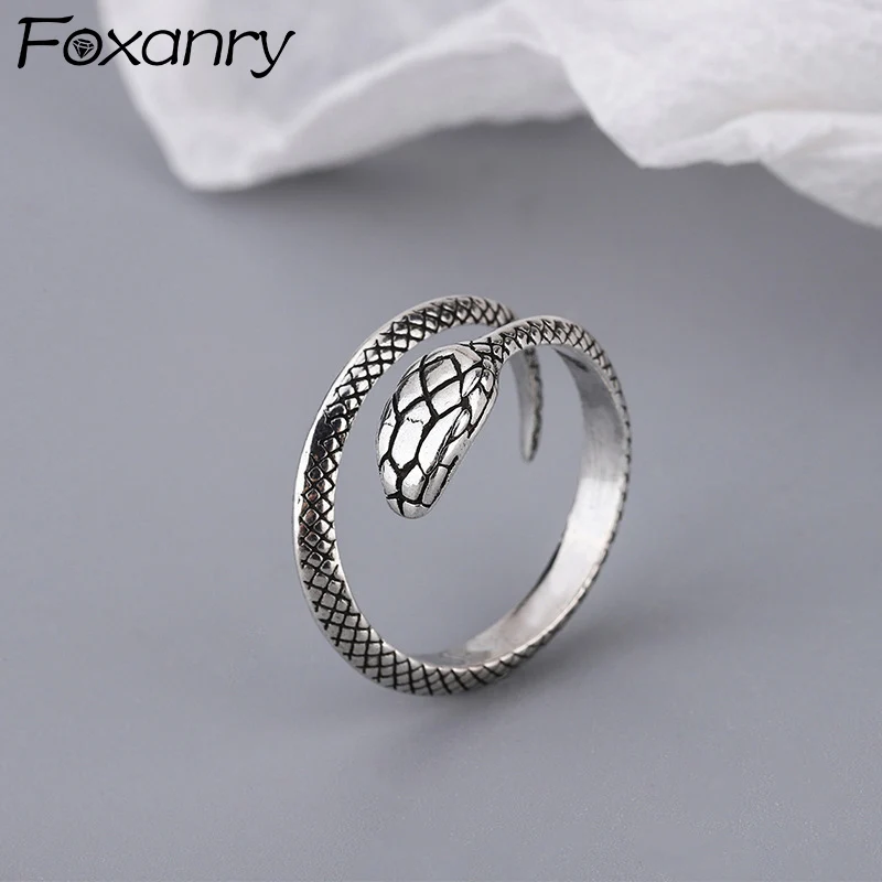 Foxanry Silver Color Snake Geometric Rings For Women Couples Vintage Domineering Simple Personality Fashion Party Jewelry Gifts
Foxanry Silver Color Snake Geometric Rings For Women Couples Vintage Domineering Simple Personality Fashion Party Jewelry Gifts