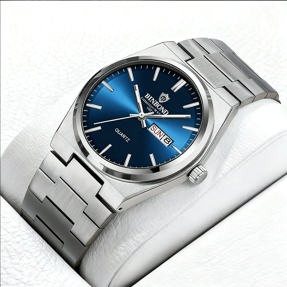BINBOND Luxury New Men Business Watch Leisure Quartz Stainless Steel Buckle Watches Waterproof Luminous Calendar Men's Watches
BINBOND Luxury New Men Business Watch Leisure Quartz Stainless Steel Buckle Watches Waterproof Luminous Calendar Men's Watches