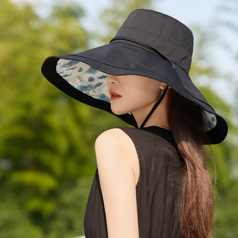 Reversible Floral Wide Brim Sun Hat Women Summer UV Protection 17cm Super Large Brim Face Covering Bucket Hat Outdoor Beach Cap
Reversible Floral Wide Brim Sun Hat Women Summer UV Protection 17cm Super Large Brim Face Covering Bucket Hat Outdoor Beach Cap