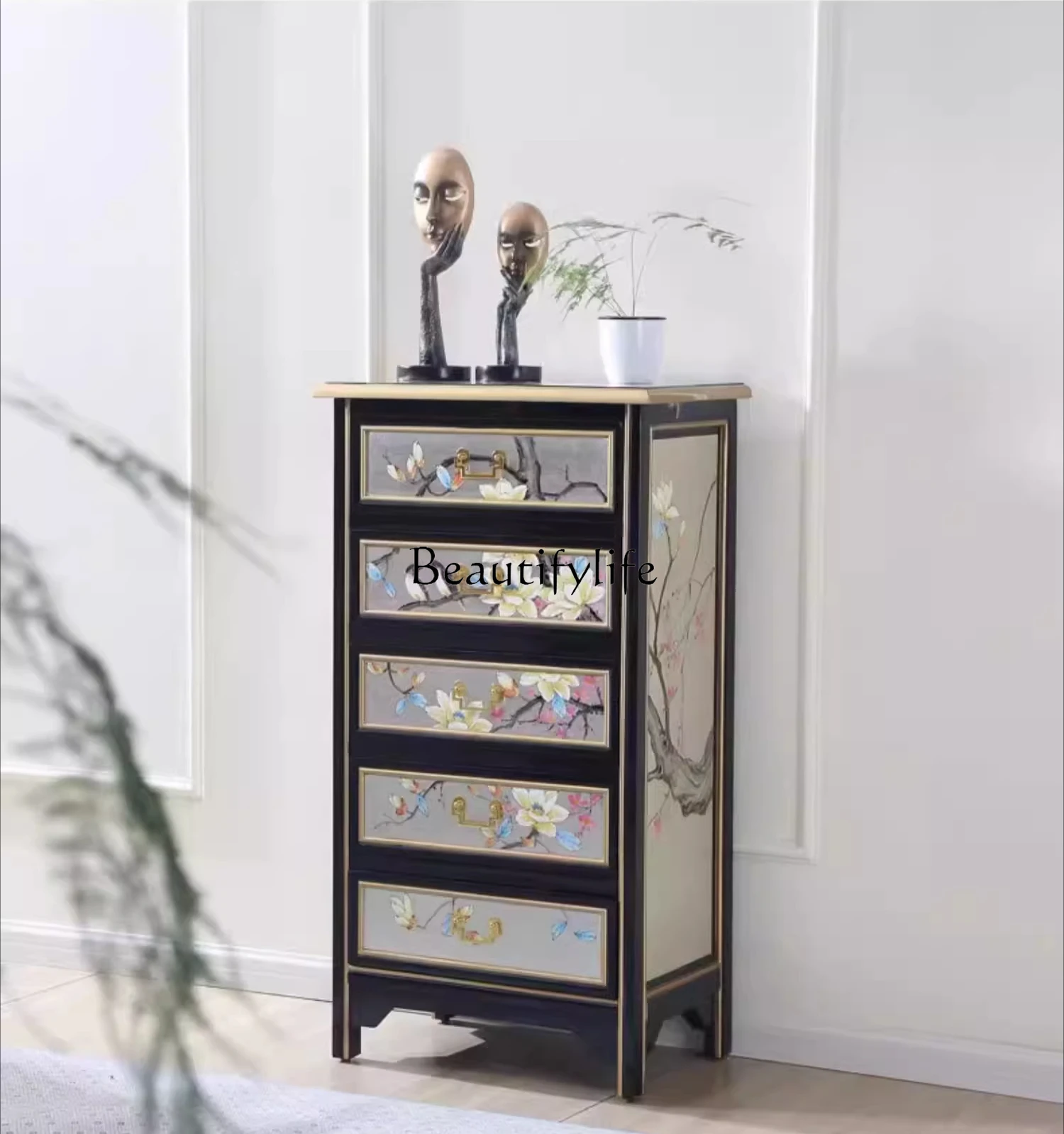 Painted American storage cabinet Solid wood drawer Living room Light luxury New Chinese small chest
Painted American storage cabinet Solid wood drawer Living room Light luxury New Chinese small chest