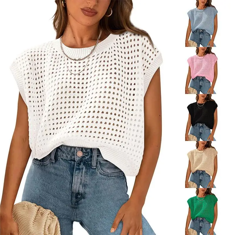 Дышащий вязаный топ-накидка для пляжа, женская прямая вязаная кофта с ажурным дизайном из тонкого полиэфирного волокна, весенняя коллекция
Дышащий вязаный топ-накидка для пляжа, женская прямая вязаная кофта с ажурным дизайном из тонкого полиэфирного волокна, весенняя коллекция