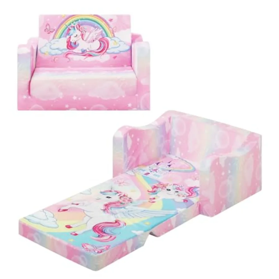 Comfy Couch 2-in-1 Folding Sofa Bed for Toddler Girls Convertible Sofa to Lounger Toddler Couch Chair for Baby Bedroom Playroom
Comfy Couch 2-in-1 Folding Sofa Bed for Toddler Girls Convertible Sofa to Lounger Toddler Couch Chair for Baby Bedroom Playroom