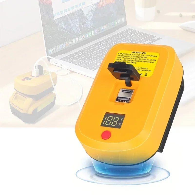 USB-адаптер зарядного устройства для аккумулятора Dewalt 18 В 20 В 60 В 65 Вт, быстрое зарядное устройство, адаптер для аккумулятора, станция питания USB Type-C
USB-адаптер зарядного устройства для аккумулятора Dewalt 18 В 20 В 60 В 65 Вт, быстрое зарядное устройство, адаптер для аккумулятора, станция питания USB Type-C
