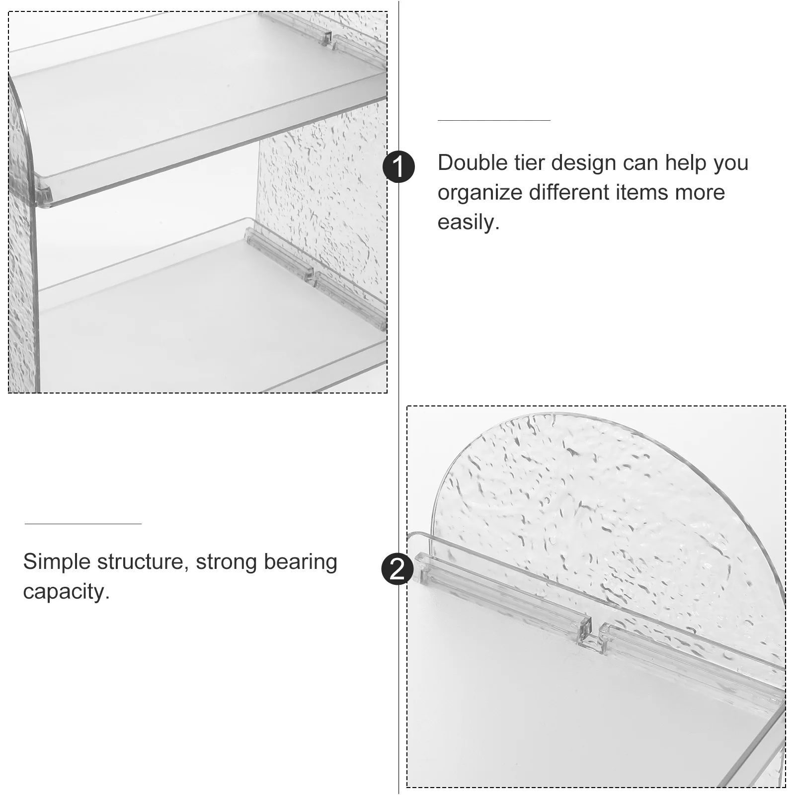 2-Tier Countertop Makeup Organizer Skincare Storage Shelf Display Rack Clear Organizer For Vanity Ice Glaze Pattern
2-Tier Countertop Makeup Organizer Skincare Storage Shelf Display Rack Clear Organizer For Vanity Ice Glaze Pattern