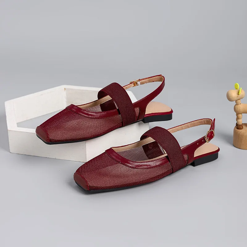 Fashion Square Toe Mesh Ballet Flats Buckle Strap Mary Janes Breathable Hollow Out Single Shoes Female Flat Bottom Casual Shoes
Fashion Square Toe Mesh Ballet Flats Buckle Strap Mary Janes Breathable Hollow Out Single Shoes Female Flat Bottom Casual Shoes