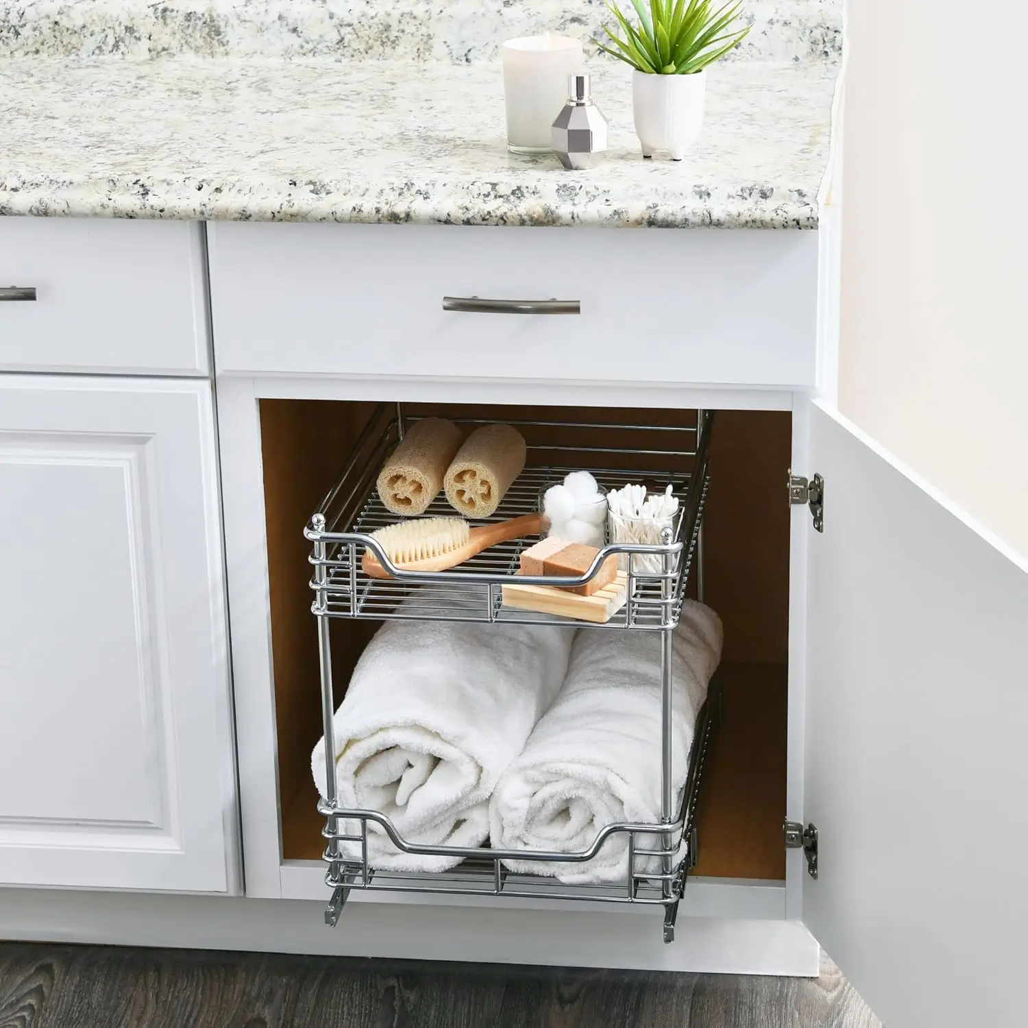 Многоцелевой органайзер для хранения вещей Household Essentials Glidez с хромированной сталью и выдвижным выдвижным ящиком для использования под шкафом —
Многоцелевой органайзер для хранения вещей Household Essentials Glidez с хромированной сталью и выдвижным выдвижным ящиком для использования под шкафом —