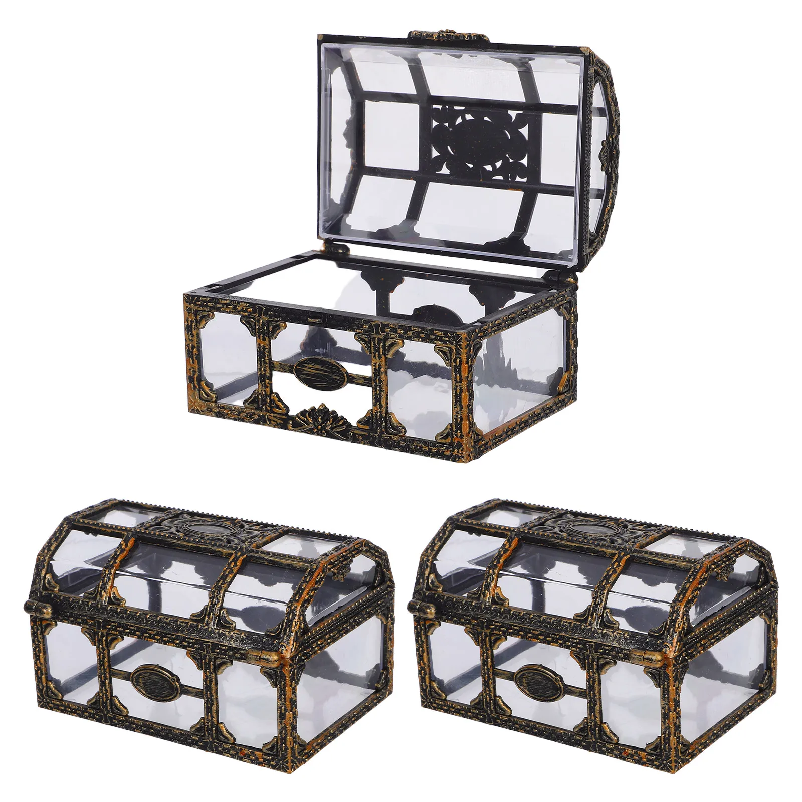 3 Pcs Plastic Transparent Pirate Treasure Box Crystal Jewelry Box Storage Organizer Trinket Keepsake Treasure Chest
3 Pcs Plastic Transparent Pirate Treasure Box Crystal Jewelry Box Storage Organizer Trinket Keepsake Treasure Chest