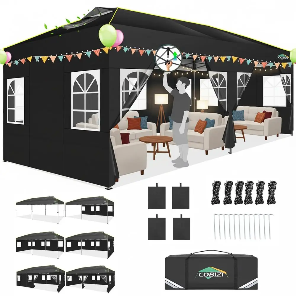 10x20 Pop Up Canopy Tent with 6 Sidewalls One Push Setup Outdoor Commercial Gazebo Waterproof UPF 50 Party Tent with Carry Bag,
10x20 Pop Up Canopy Tent with 6 Sidewalls One Push Setup Outdoor Commercial Gazebo Waterproof UPF 50 Party Tent with Carry Bag,