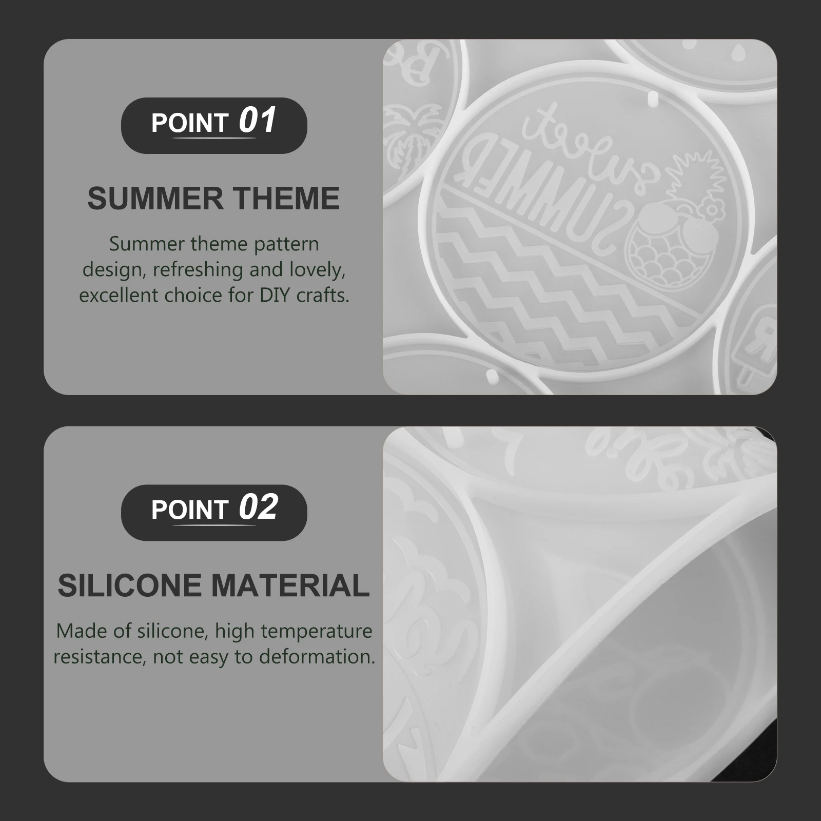 Keychain Mold DIY Epoxy Resin Round Practical Silicone Pendant Molds Silica Gel Jewelry Casting Moulds Summer Series Making 
Keychain Mold DIY Epoxy Resin Round Practical Silicone Pendant Molds Silica Gel Jewelry Casting Moulds Summer Series Making
