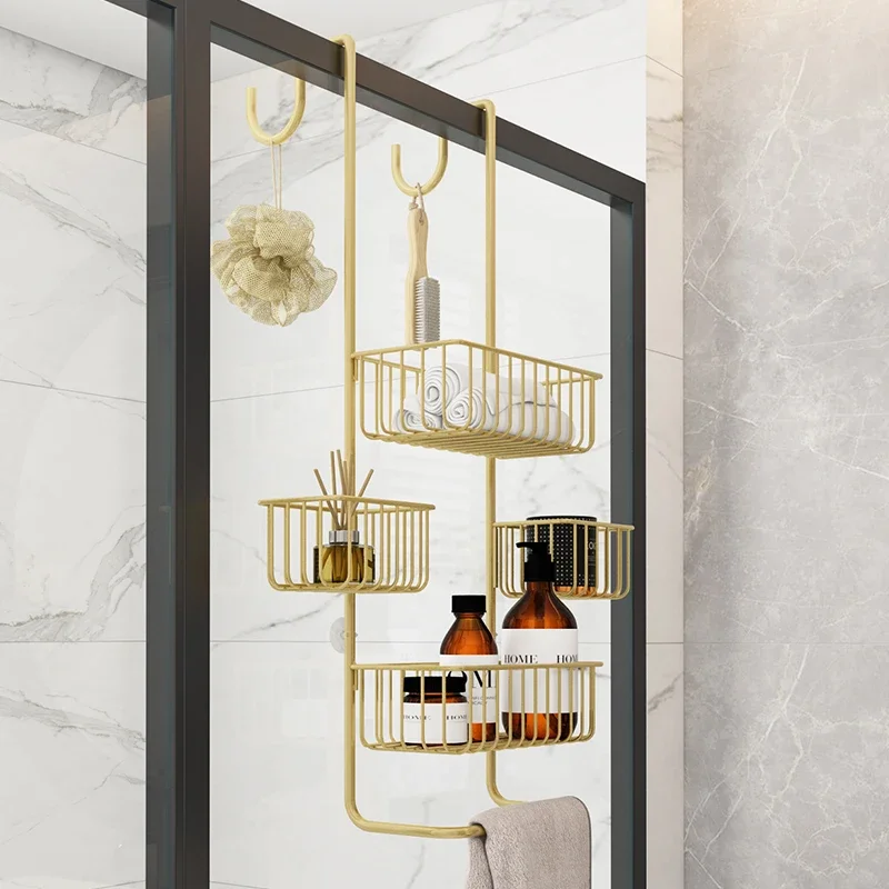 Door Rear Bathroom Shelf Multi-storey Structure Wall Holder Hollow Out Design Towel Holder Stable Bearing Makeup Organizer
Door Rear Bathroom Shelf Multi-storey Structure Wall Holder Hollow Out Design Towel Holder Stable Bearing Makeup Organizer