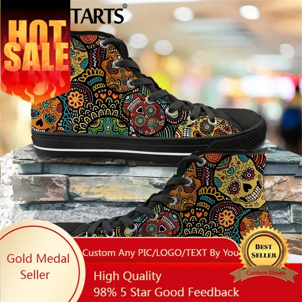 Men Vulcanized Sneakers High Top Canvas Shoes Classic Sugar Skulls Brand Design Men's Flats Shoes Lace Up Footwear
Men Vulcanized Sneakers High Top Canvas Shoes Classic Sugar Skulls Brand Design Men's Flats Shoes Lace Up Footwear