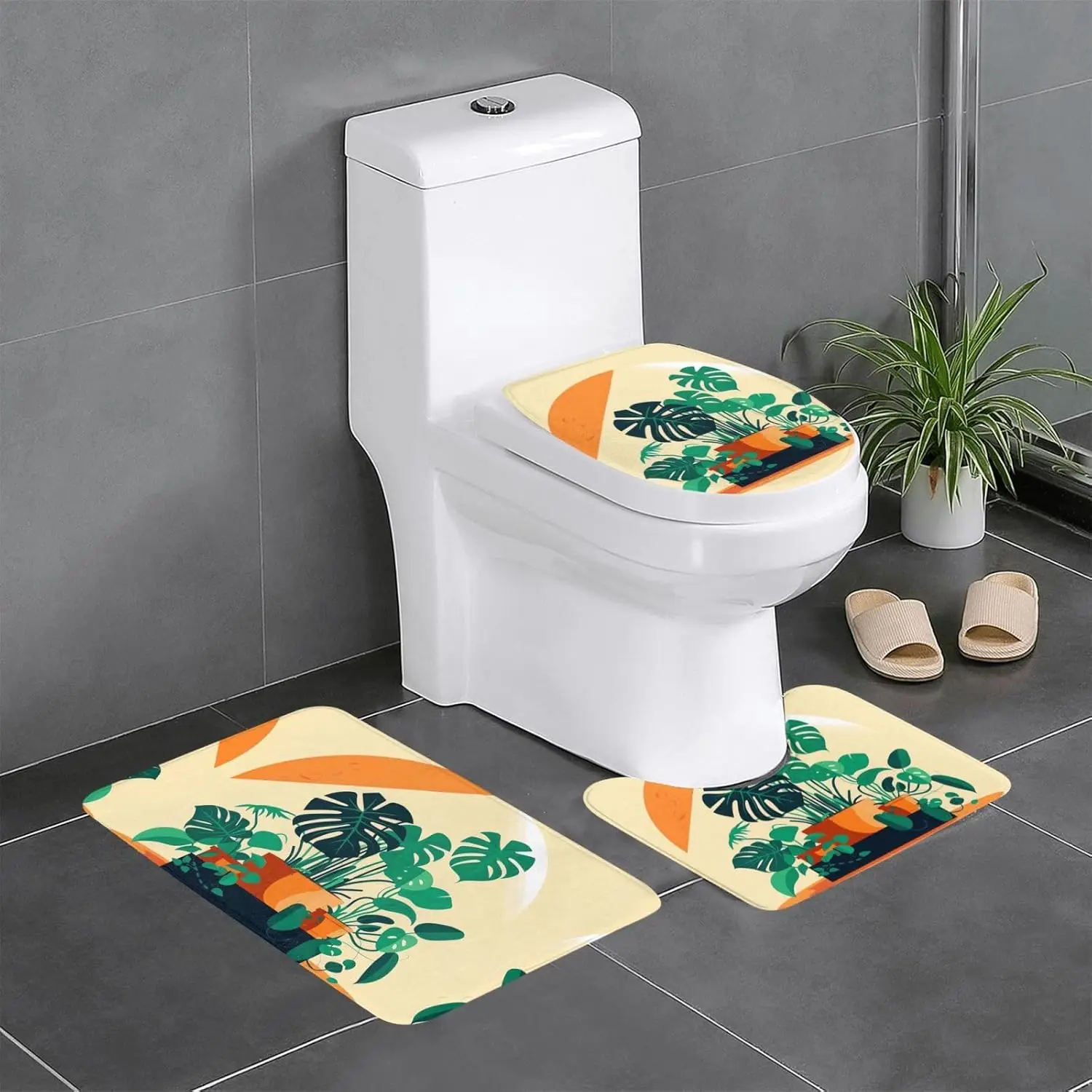 Набор из трех ковриков для ванной комнаты — мягкий и прочный фланелевой материал — легко чистится и нескользящий для использования в ванной и туалетном туалете с рисунком 
Набор из трех ковриков для ванной комнаты — мягкий и прочный фланелевой материал — легко чистится и нескользящий для использования в ванной и туалетном туалете с рисунком